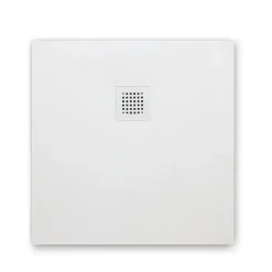 Kiamami Valentina Receveur De Douche 70X70 En Résine Blanche Effet Pierre Avec Paroi De Douche Muse