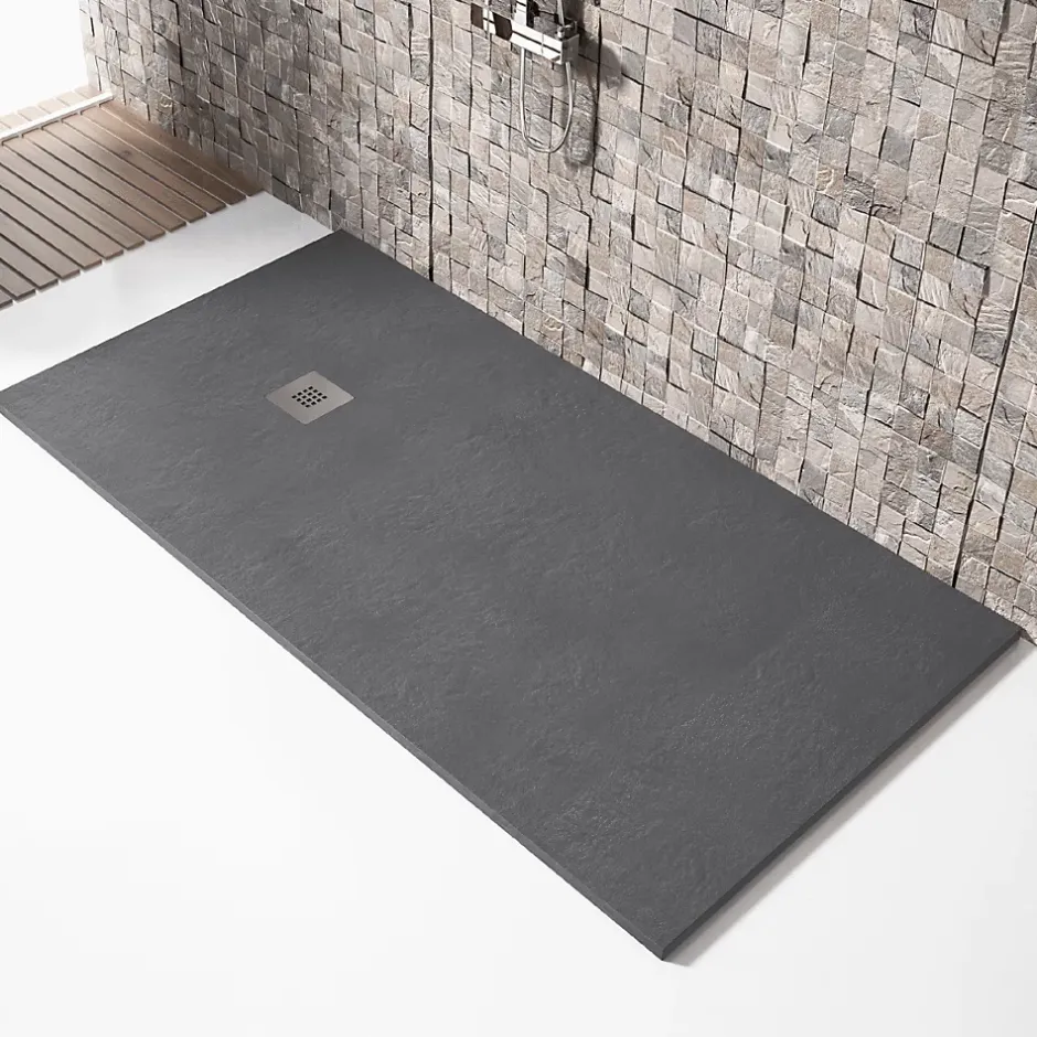 Stano Receveur de douche 90x170cm extra plat MADISON en resine surface ardoisee anthracite* Receveur De Douche