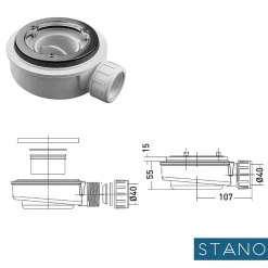 Stano Receveur de douche 90x170cm extra plat MADISON en resine surface ardoisee anthracite* Receveur De Douche