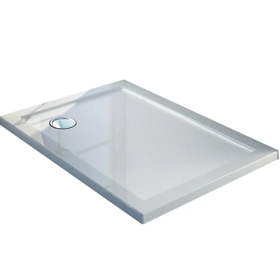 Receveur de douche 70x90x4cm rectangle acrylique avec bordures blanc brillant mod. Flower