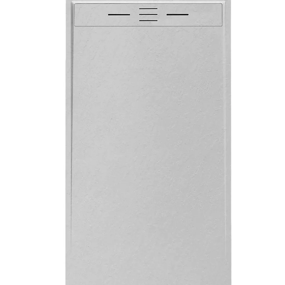 Essebagno Receveur Résine 120 x 80 Façon Ardoise Blanc