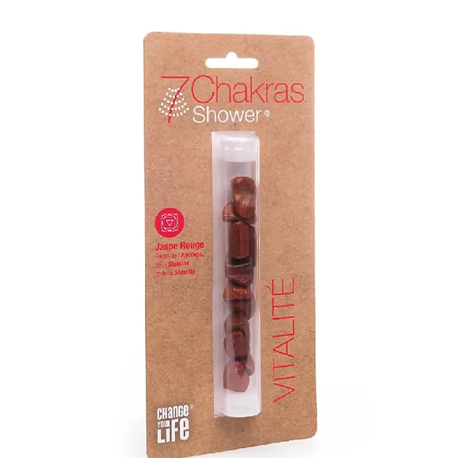 Change your life Recharge Jaspe Rouge pour douchette Tubo Vitalité 7ChakrasShower* Pommeau De Douche, Flexible Et Barre De Douche