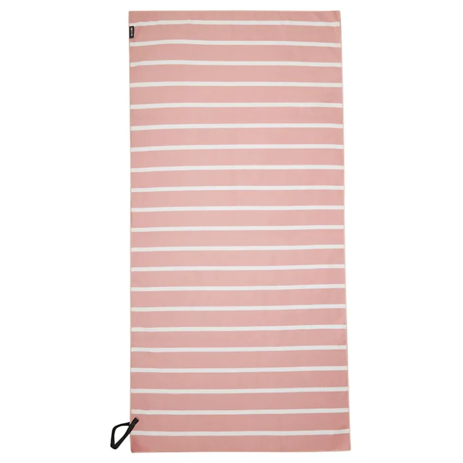 Regatta - Serviette de plage motif/style rayé Rose p'le / Blanc (Taille unique)
