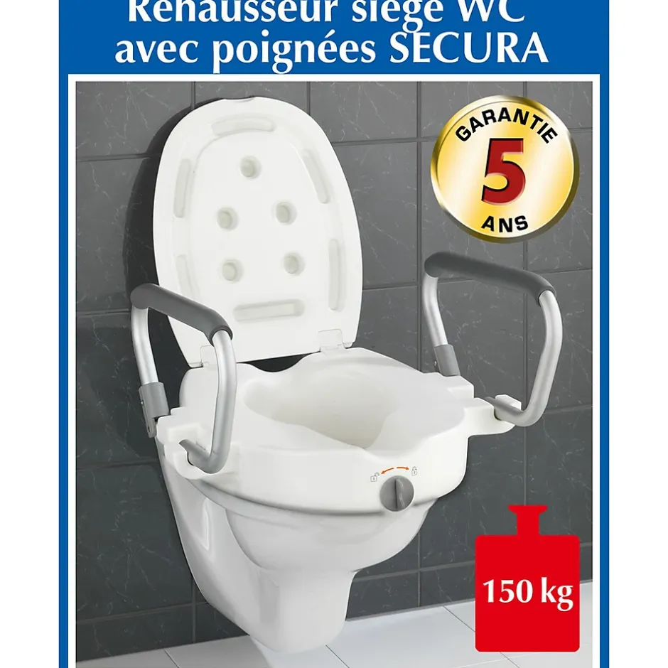 Wenko Rehausseur avec poignées pour abattant WC Secura - Plastique* Abattant Wc