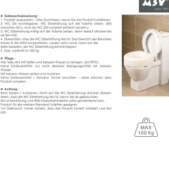MSV Rehausseur WC 15cm pour personne à mobilité réduite Max 100kg* Siège De Douche
