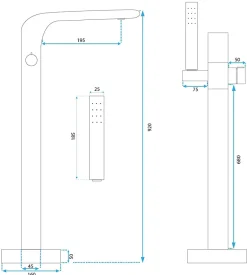 Rea Robinet autoportant Clark Chrome* Robinet Lave-Mains