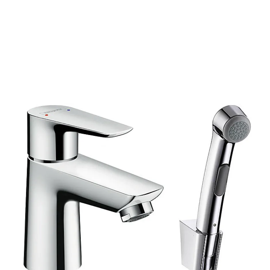Hansgrohe Robinet bidet avec douchette Talis E + bonde Push-Open Chromé* Robinet De Bidet