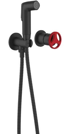 Sea-Horse Robinet Bidet Douchette Noir Mural Loftea Black + Rouge* Robinet De Bidet