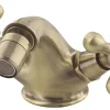 Logé Robinet Bidet Laiton Manettes Croisillons* Robinet De Bidet