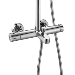 Kibath Robinet colonne sortie bain (robinet seul) thermostatique finition BUS chrome poli en laiton* Robinet De Baignoire