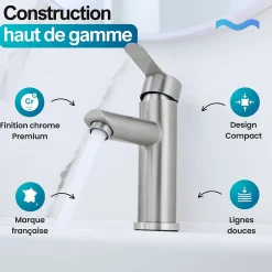 Dileci Robinet Compact lave-mains couleur Chrome -