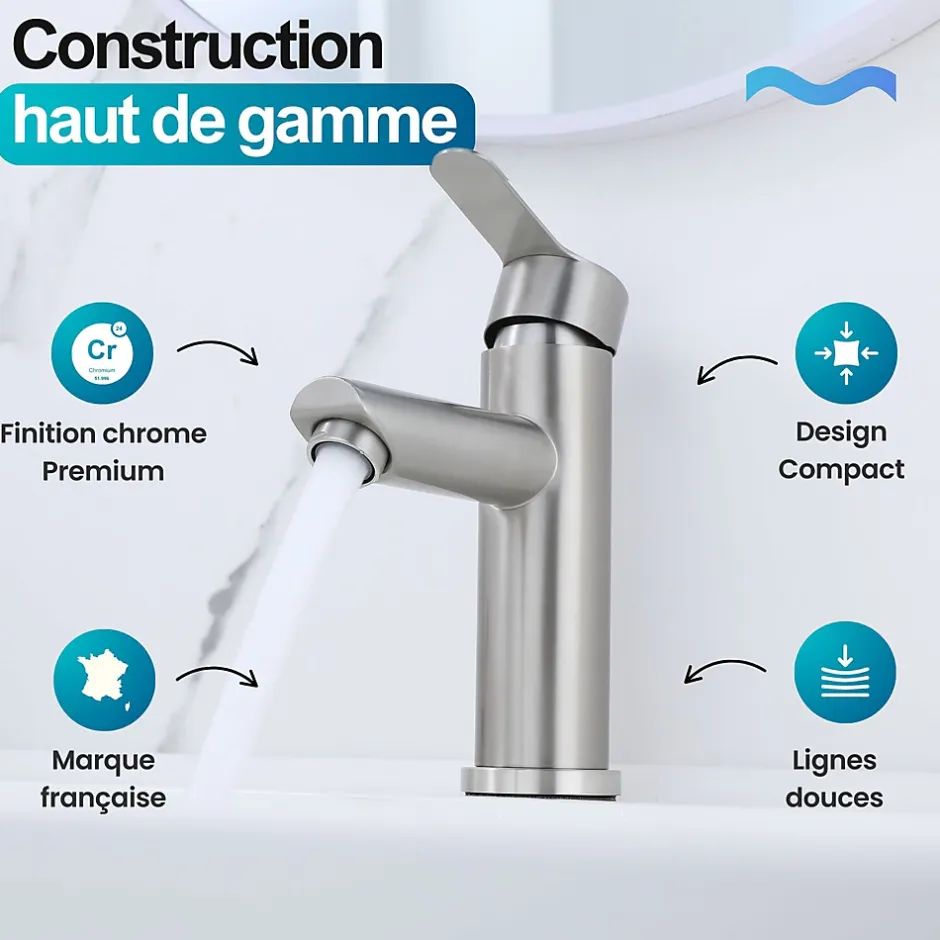 Dileci Robinet Compact lave-mains couleur Chrome -
