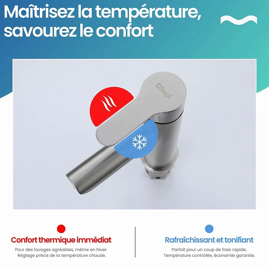 Dileci Robinet Compact lave-mains couleur Chrome -