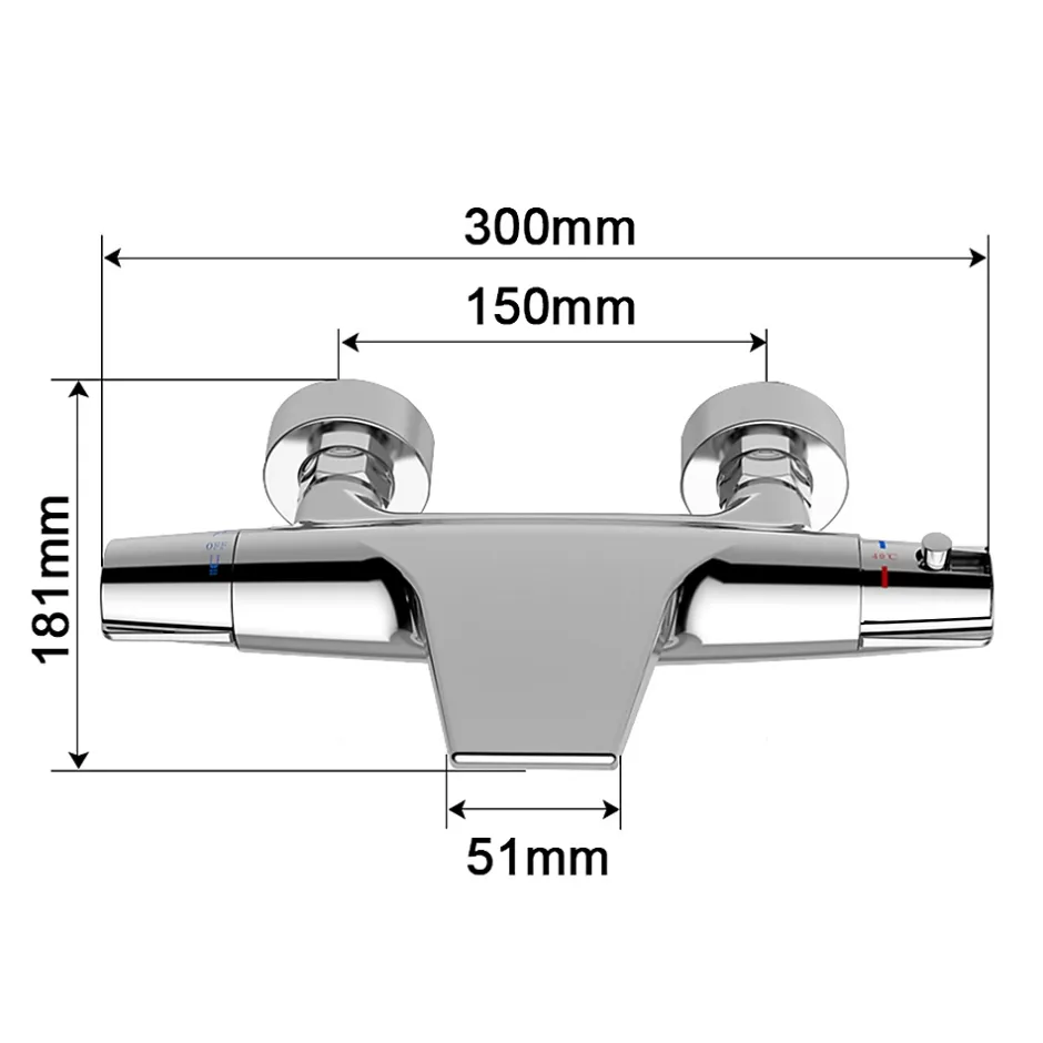 Homelody Robinet de Baignoire Cascade Mitigeur Thermostatique de Douche pour Baignoire Robinet de Douche Laiton Chromé Design Elégant* Colonne De Douche Thermostatique