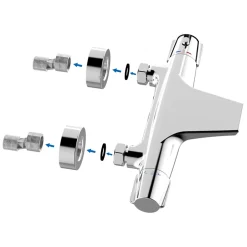 Homelody Robinet de Baignoire Cascade Mitigeur Thermostatique de Douche pour Baignoire Robinet de Douche Laiton Chromé Design Elégant* Colonne De Douche Thermostatique