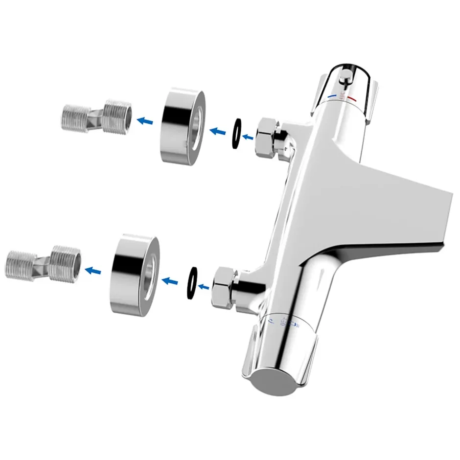 Homelody Robinet de Baignoire Cascade Mitigeur Thermostatique de Douche pour Baignoire Robinet de Douche Laiton Chromé Design Elégant* Colonne De Douche Thermostatique