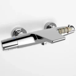 Homelody Robinet de Baignoire Cascade Mitigeur Thermostatique de Douche pour Baignoire Robinet de Douche Laiton Chromé Design Elégant* Colonne De Douche Thermostatique