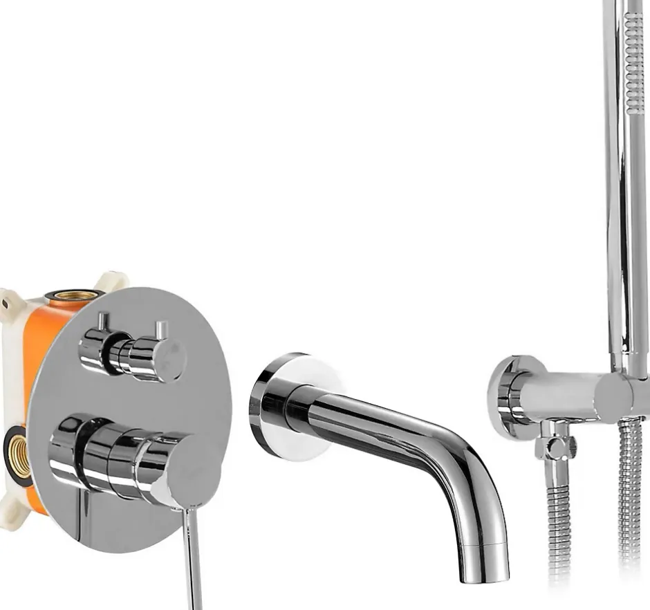 Rea Robinet de baignoire encastré Lungo Chrome + box