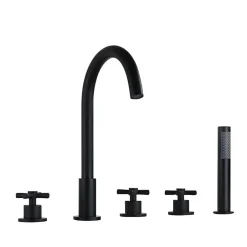 Hudor Robinet de baignoire fixation sur plage 01209 en laiton noir collection Céphise