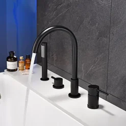 Hudor Robinet de baignoire fixation sur plage 098 en laiton noir collection Céphise* Robinet De Baignoire