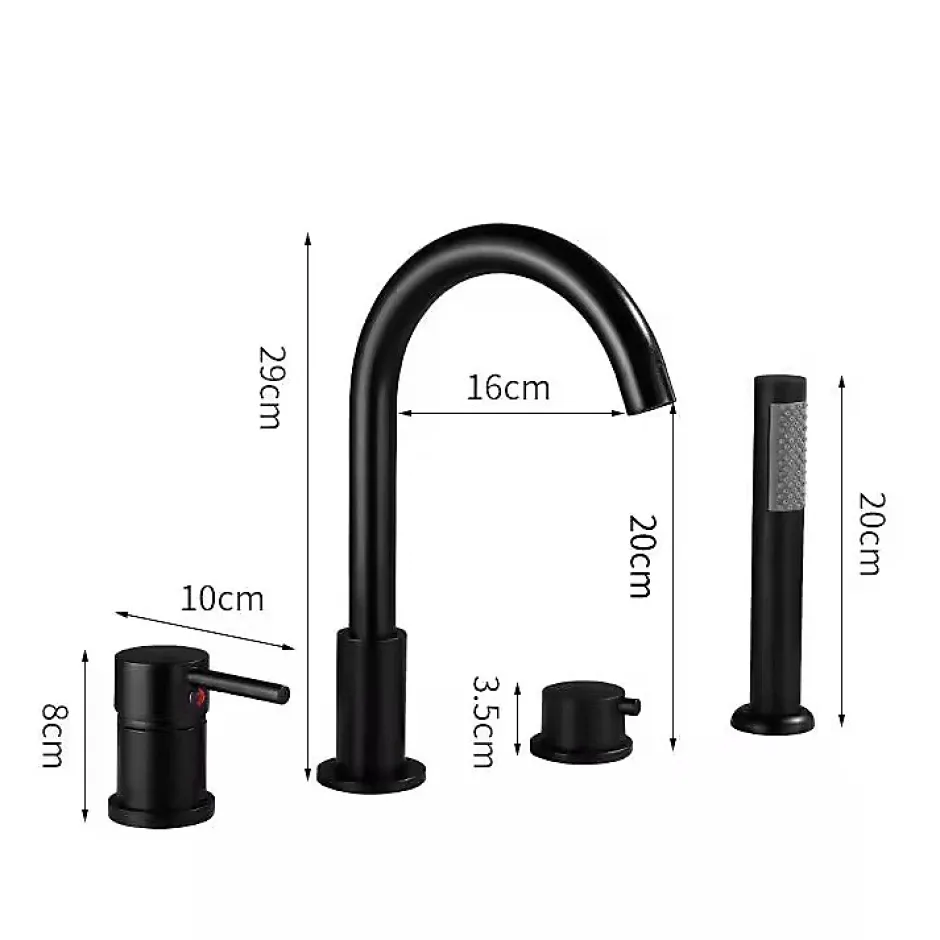 Hudor Robinet de baignoire fixation sur plage 098 en laiton noir collection Céphise* Robinet De Baignoire