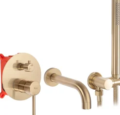 Rea Robinet de baignoire Lungo Gold Brush + box