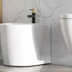 Kibath Robinet de bidet monocommande ZUNI en laiton finition NOIR OR mat