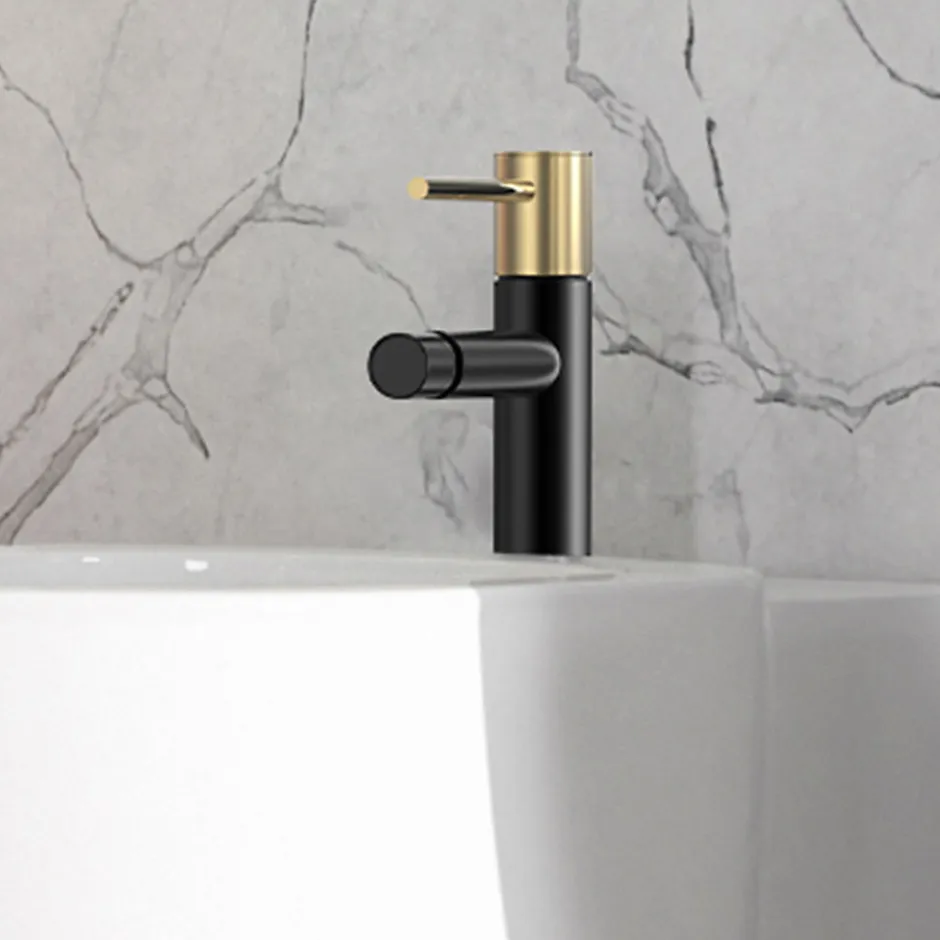 Kibath Robinet de bidet monocommande ZUNI en laiton finition NOIR OR mat
