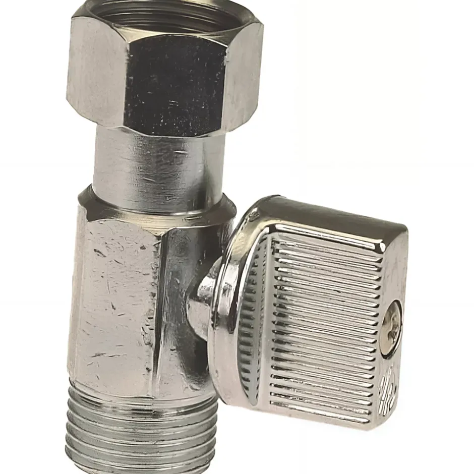 Raccords Dumont Robinet de chasse d'eau droit standard 3/8" pour WC mécanisme d'alimentation chasse d'eau 1/4 de tour droit de 3/8" (12x17) chrome