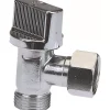 Raccords Dumont Robinet de chasse d'eau équerre standard 3/8" pour WC chasse d'eau equerre 1/4 de tour de 3/8" (12x17) chrome