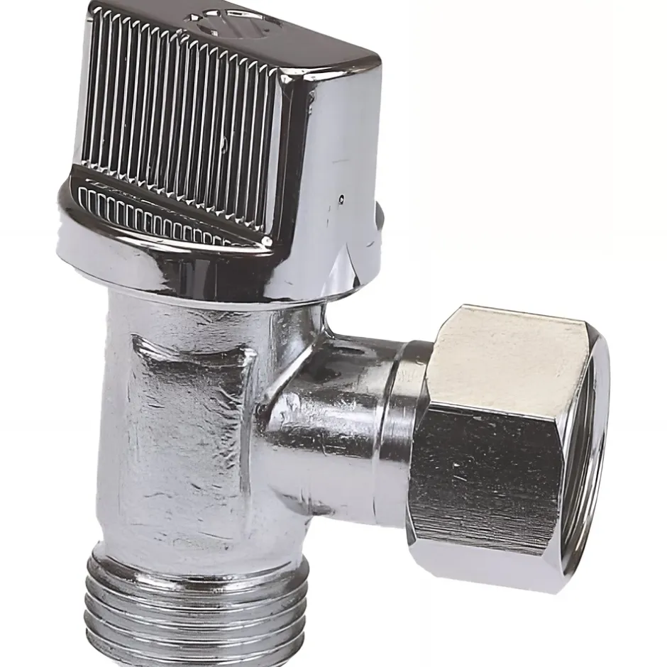 Raccords Dumont Robinet de chasse d'eau équerre standard 3/8" pour WC chasse d'eau equerre 1/4 de tour de 3/8" (12x17) chrome