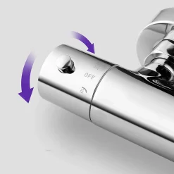 Kibath Robinet de colonne de douche thermostatique avec finition chromée brillante en laiton* Robinet De Douche