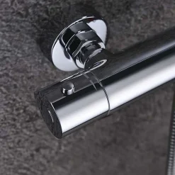 Kibath Robinet de colonne de douche thermostatique avec finition chromée brillante en laiton* Robinet De Douche