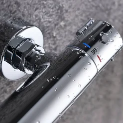 Kibath Robinet de colonne de douche thermostatique avec finition chromée brillante en laiton* Robinet De Douche