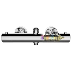 Kibath Robinet de colonne de douche thermostatique avec finition chromée brillante en laiton* Robinet De Douche