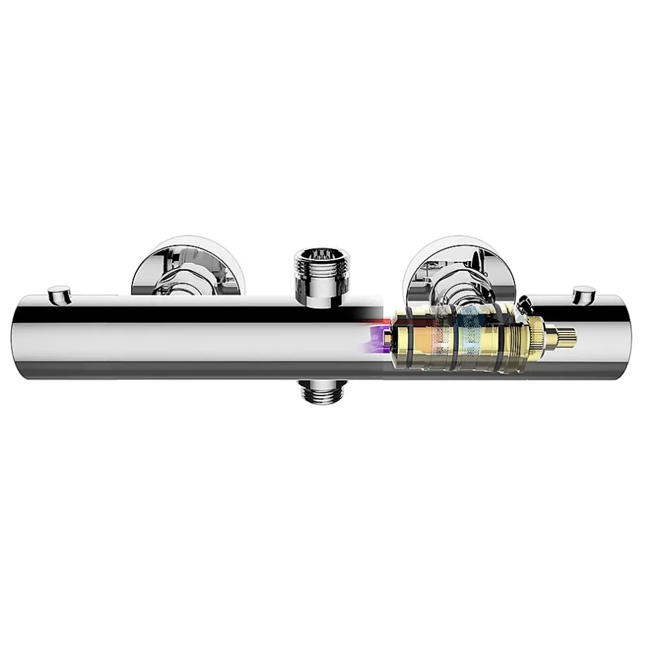 Kibath Robinet de colonne de douche thermostatique avec finition chromée brillante en laiton* Robinet De Douche