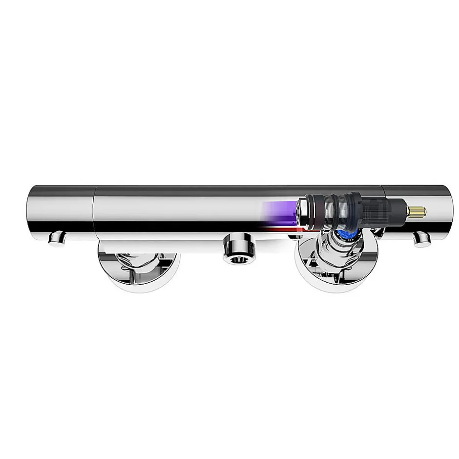 Kibath Robinet de douche avec leviers thermostatiques en laiton, PAR, finition chrome poli, en laiton* Robinet De Douche