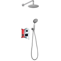 Kibath Robinet de douche encastré, mural, monocommande, SIX rond, finition chrome poli, en laiton* Robinet De Douche