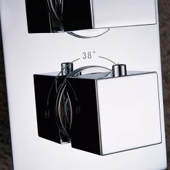 Kibath Robinet de douche encastré (robinet seul) thermostatique ABEL finition chrome poli en laiton