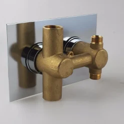 Kibath Robinet de douche encastré (robinet seul) thermostatique ABEL finition chrome poli en laiton