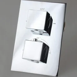 Kibath Robinet de douche encastré (robinet seul) thermostatique ABEL finition chrome poli en laiton