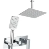 Kibath Robinet de douche encastré, levier unique monté au plafond, carré, finition chrome poli, en laiton* Robinet De Douche