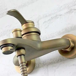 Kroos Robinet de douche et baignoire en laiton antique, fixation mural