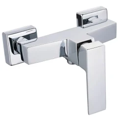Kibath Robinet de douche monocommande VERCO avec finition chromée brillante en laiton