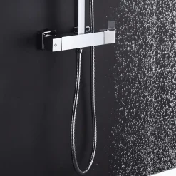 Kibath Robinet de douche monocommande rond CHE avec finition chromée brillante en laiton