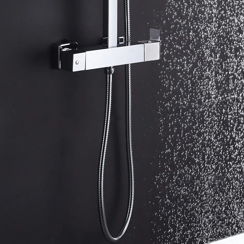 Kibath Robinet de douche monocommande rond CHE avec finition chromée brillante en laiton