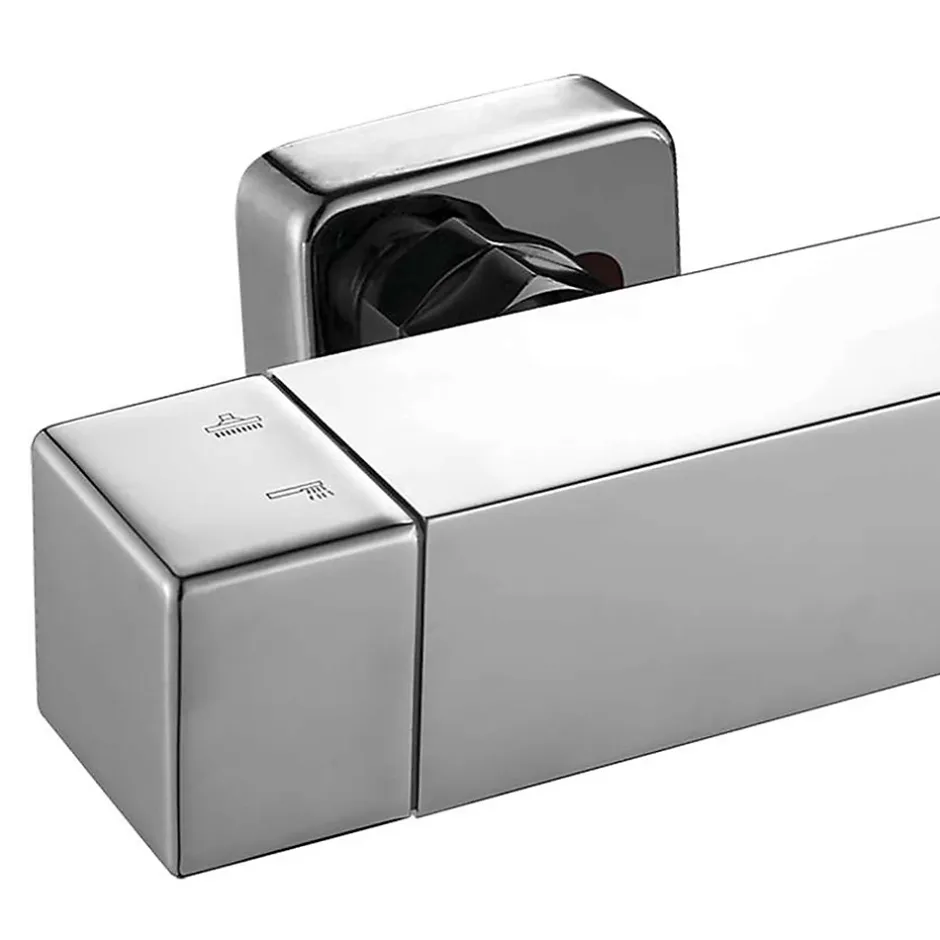 Kibath Robinet de douche monocommande rond CHE avec finition chromée brillante en laiton