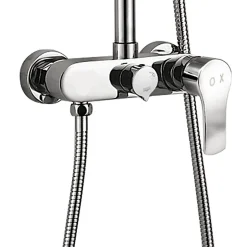 Kibath Robinet de douche monocommande rond CAN avec finition chromée brillante en laiton* Colonne De Douche Mécanique