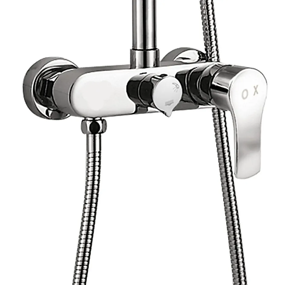 Kibath Robinet de douche monocommande rond CAN avec finition chromée brillante en laiton* Colonne De Douche Mécanique