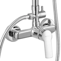 Kibath Robinet de douche monocommande SIX avec finition chromée brillante en laiton